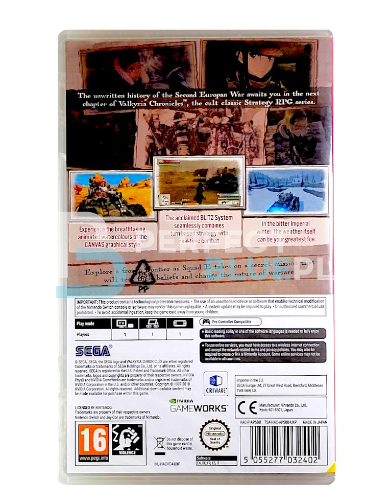 gra nintendo switch valkyria chronicles 4