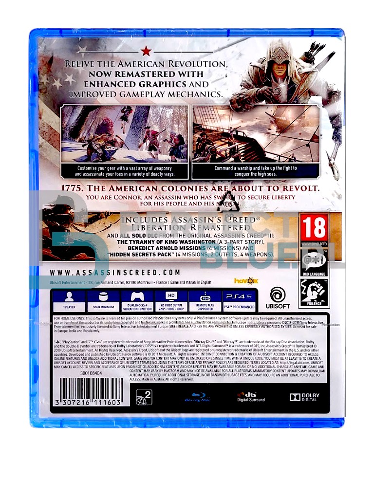 gra ps4 / ps5 / assassins creed iii remastered + assassins creed liberation remastered