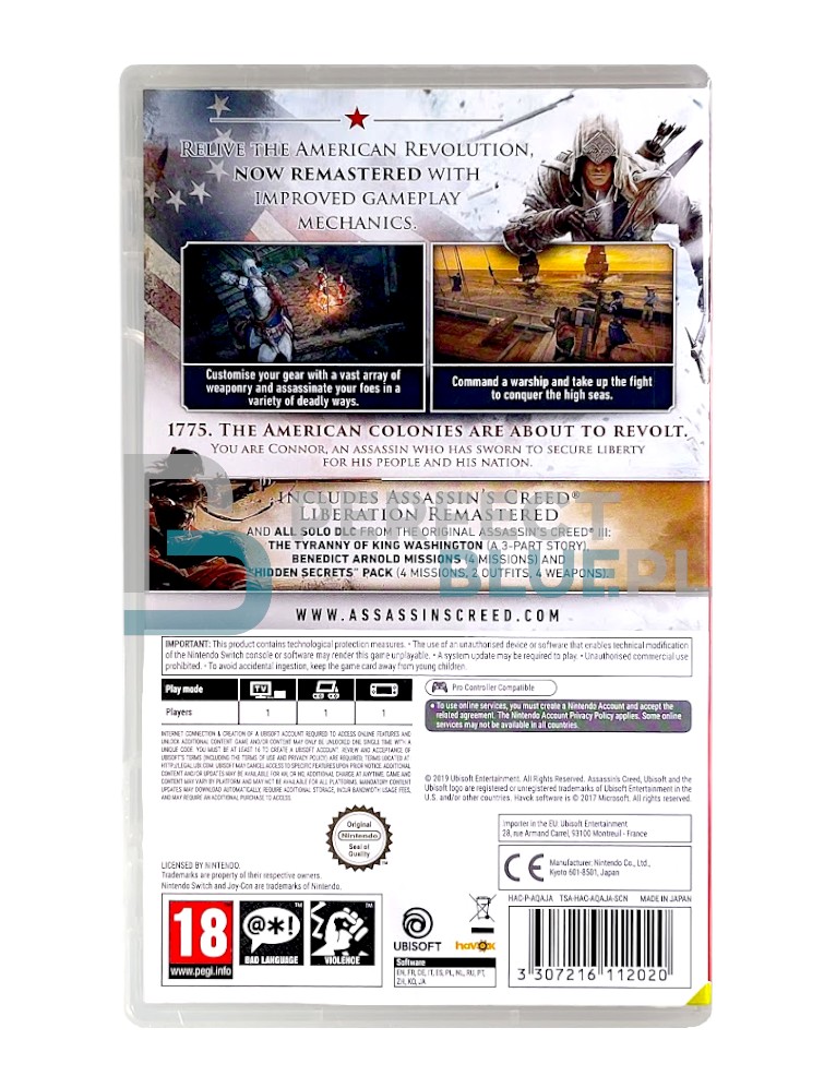 gra nintendo switch assassins creed iii remastered + assassins creed liberation remastered pl