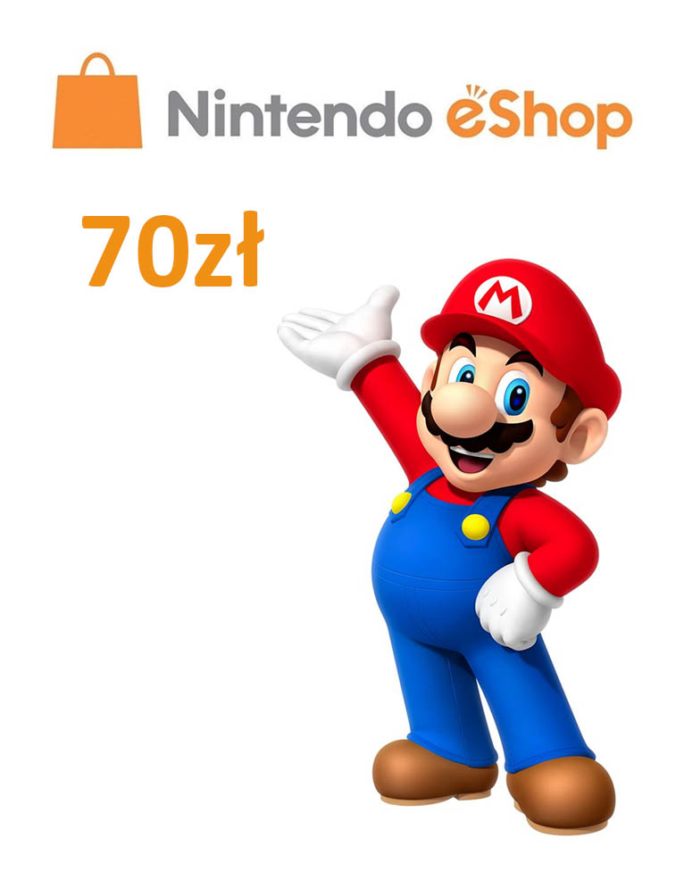Kod doładowujący Nintendo eShop 70 zł / Wysyłka na email / Automat 24h