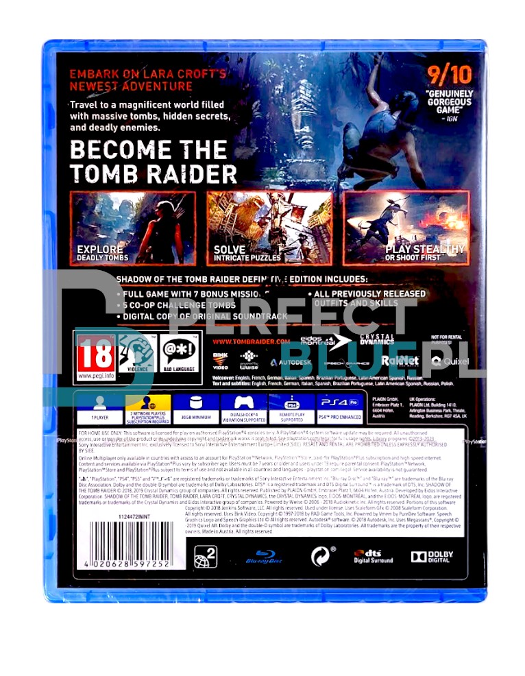 gra ps4 / ps5 / shadow of the tomb raider definitive edition