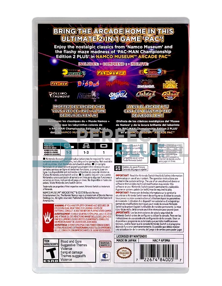 gra nintendo switch namco museum arcade pac