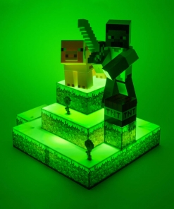 lampka minecraft diorama steve