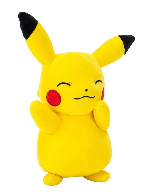 pluszowa maskotka pokemon pikachu stojący z zamkniętymi oczkami / 23cm