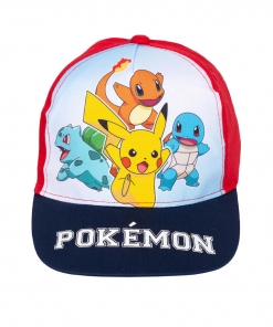 czapka z daszkiem pokemon / pikachu, bulbasaur, charmander, squirtle