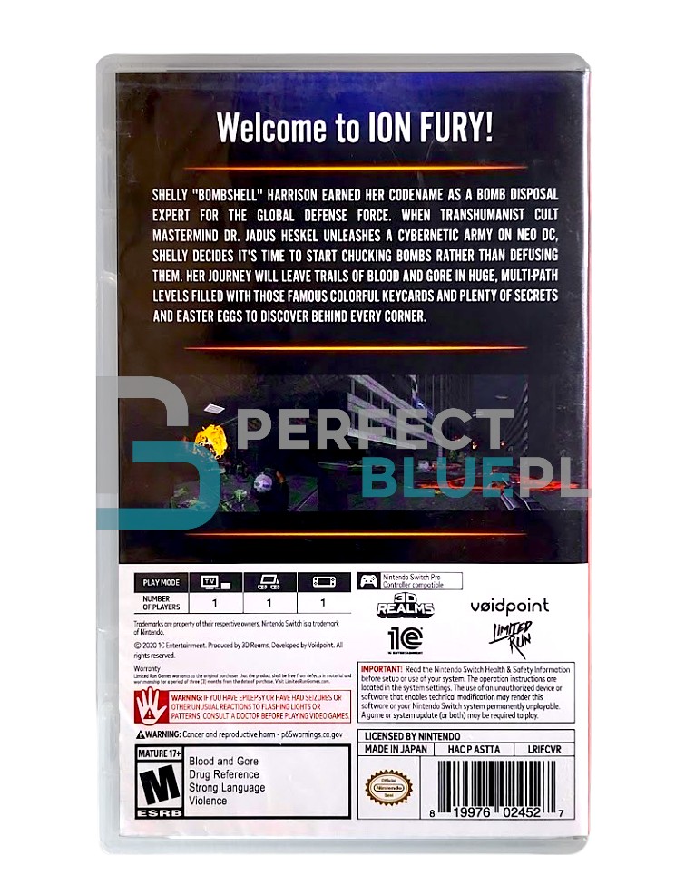 gra nintendo switch ion fury / limited run! / import usa