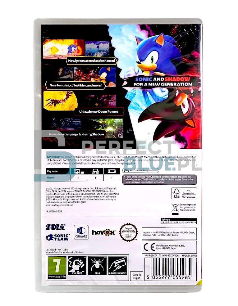 gra nintendo switch sonic x shadow generations