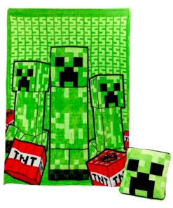 minecraft creeper 2w1 – koc i poduszka w jednym!