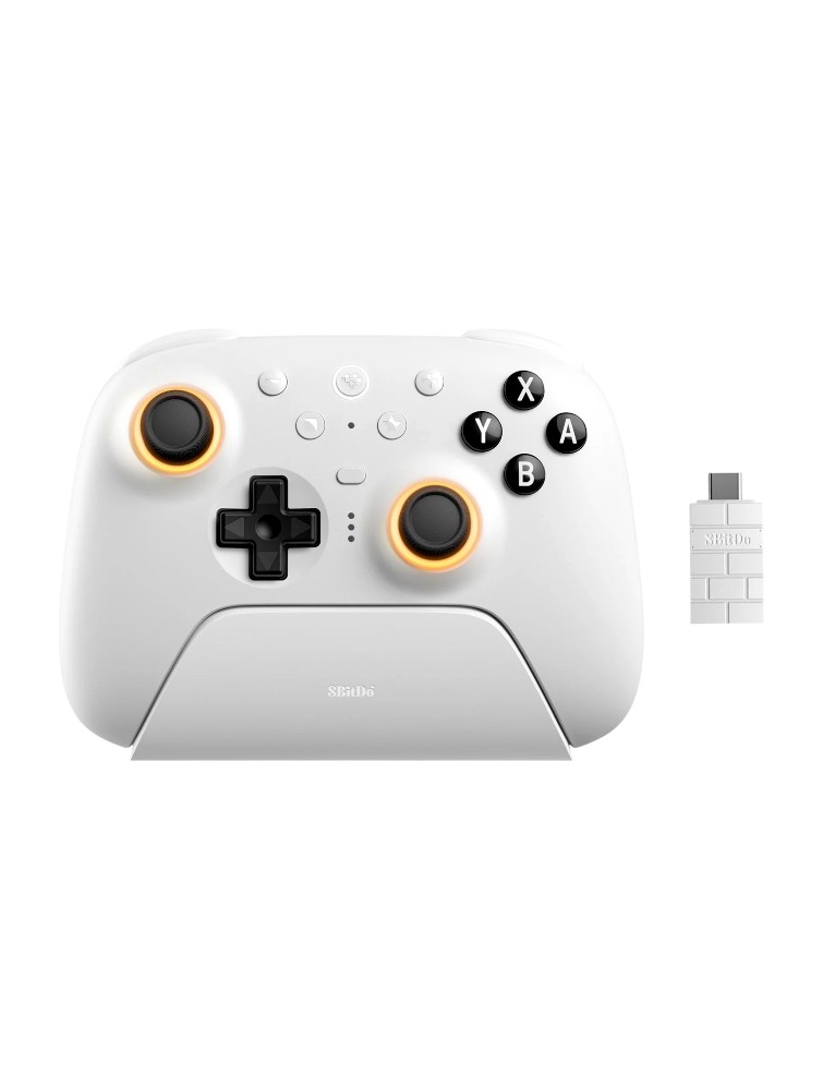 8bitdo pad / ultimate 2 bluetooth controller / bezprzewodowy / pc / nintendo switch / switch 2 / biały / + podstawka
