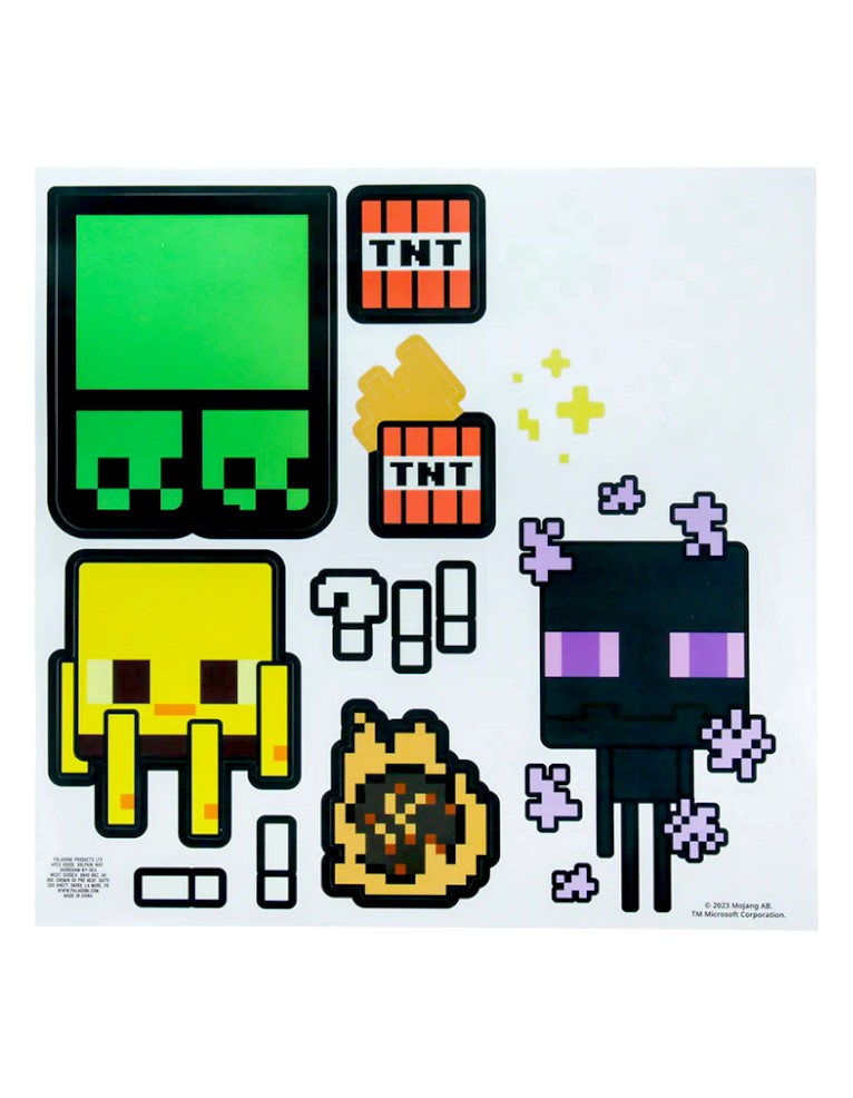 zegar Ścienny minecraft + naklejki / creeper glow in the dark wall clock