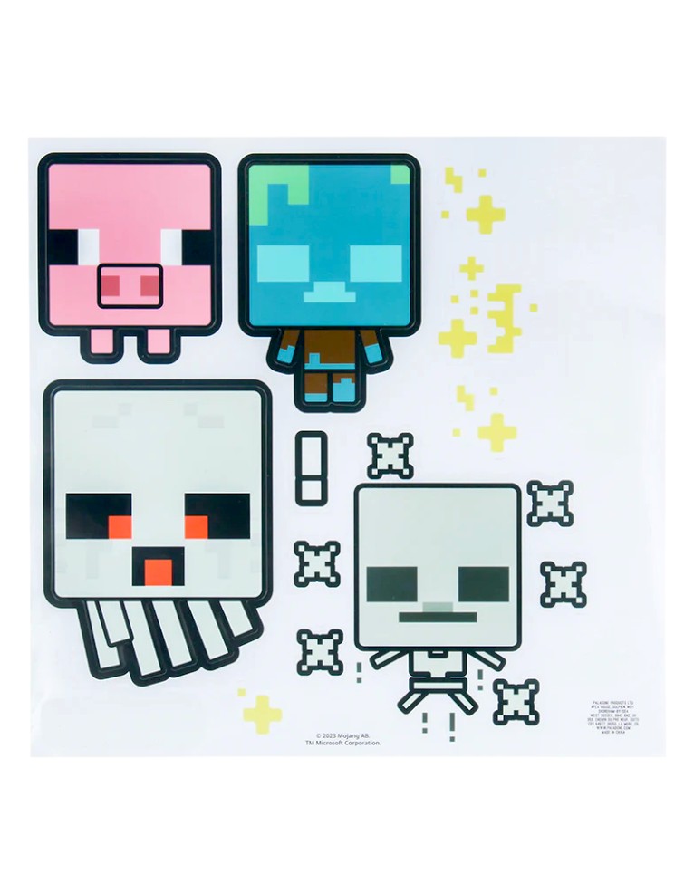 zegar Ścienny minecraft + naklejki / creeper glow in the dark wall clock