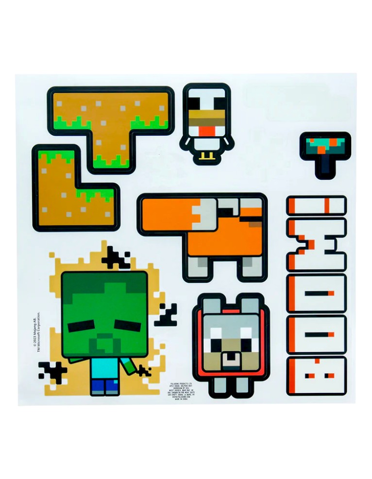 zegar Ścienny minecraft + naklejki / creeper glow in the dark wall clock