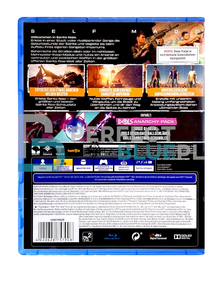 gra ps4 + ps5 upgrade / saints row edycja day 1 / de