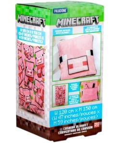 minecraft Świnka 2w1 – koc i poduszka w jednym!