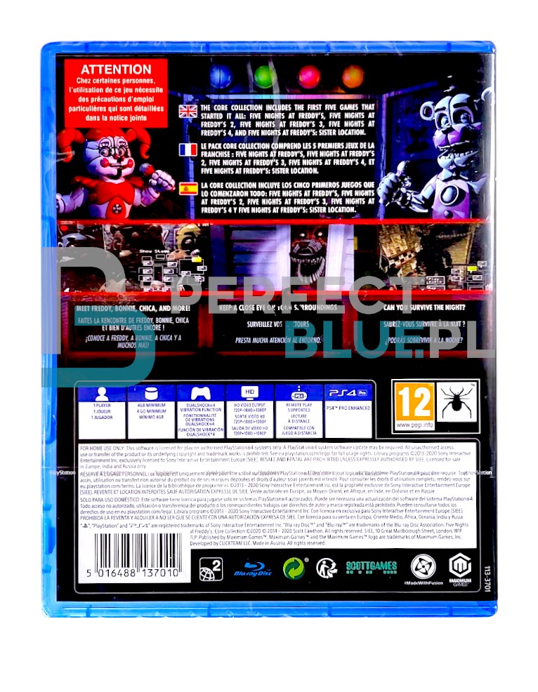 gra ps4 / ps5 / five nights at freddy's: core collection