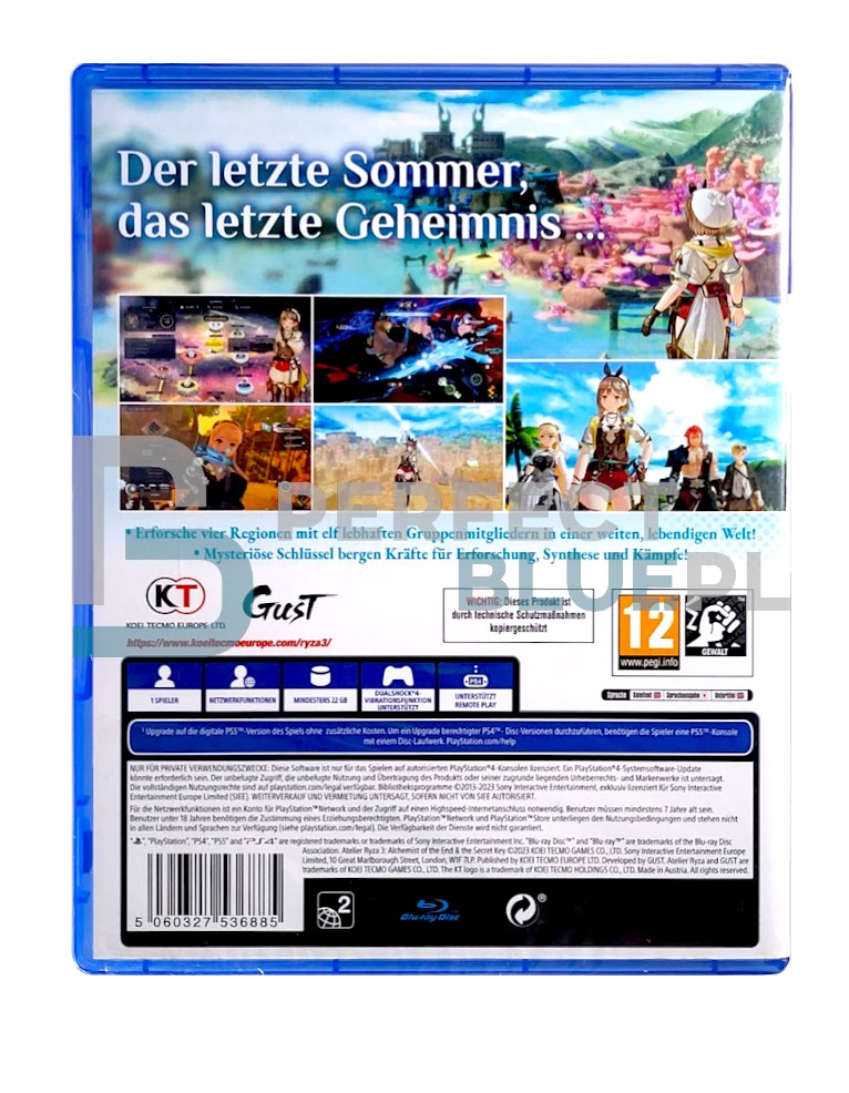 gra ps4 / + ps5 upgrade / atelier ryza 3: alchemist of the end & the secret key / de