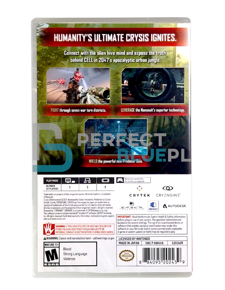 gra nintendo switch crysis 3 remastered / import usa