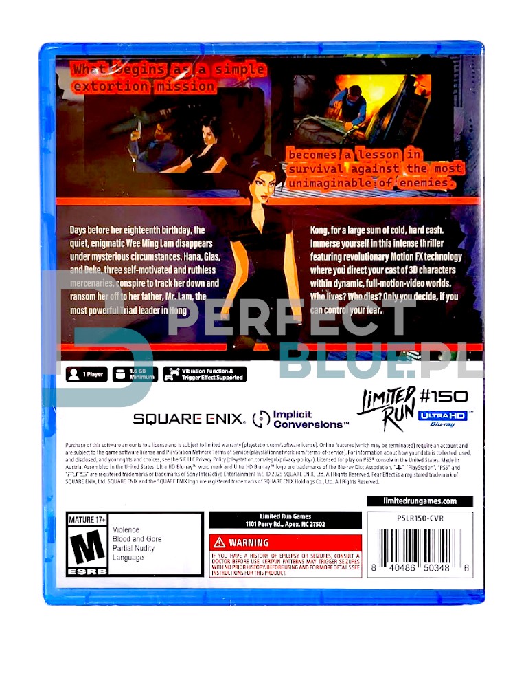 gry ps5 fear effect / limited run! / import usa