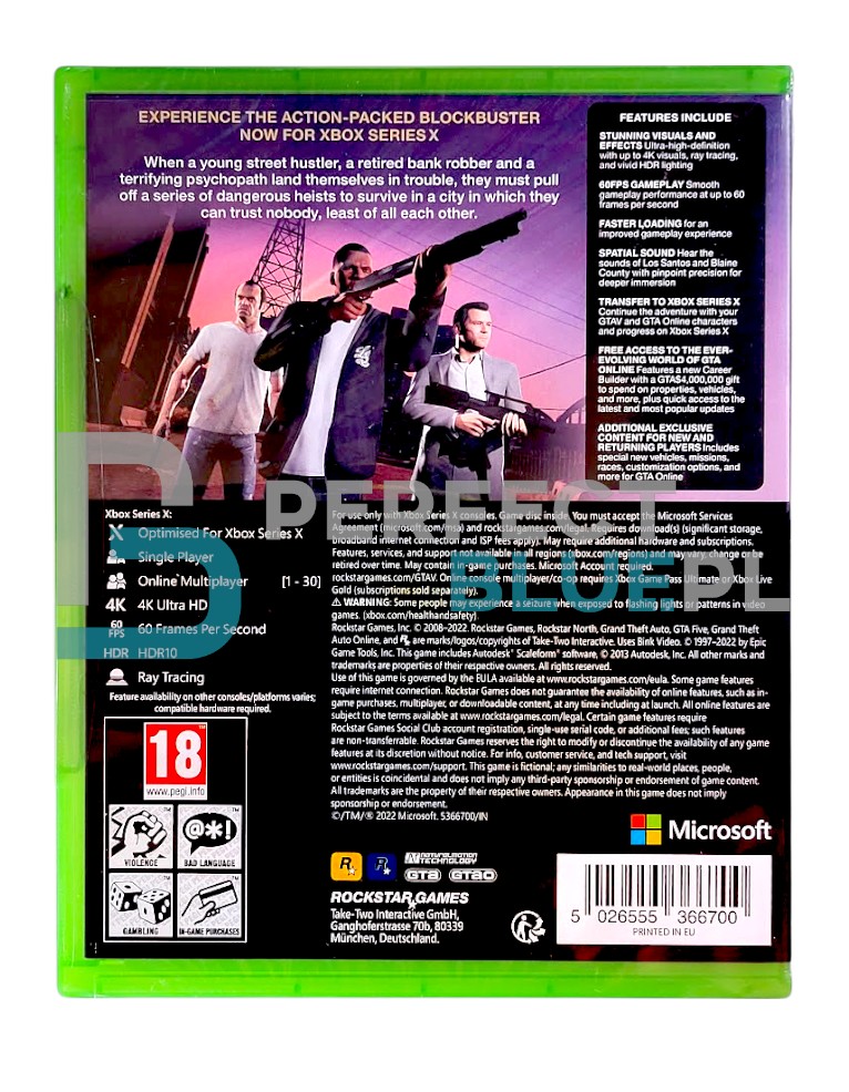 gra xbox series x / grand theft auto v / gta 5 / en