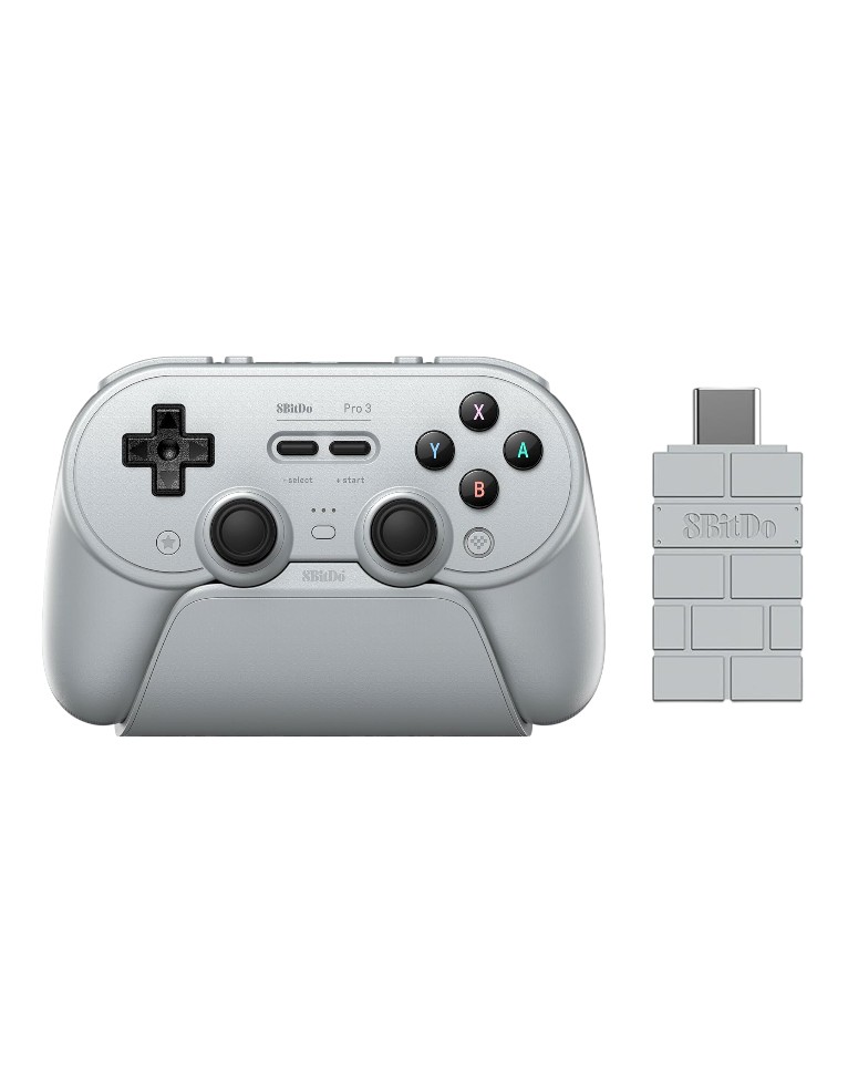 8bitdo pad / pro 3 bluetooth gamepad / bezprzewodowy / pc / nintendo switch / switch 2 / szary / + podstawka