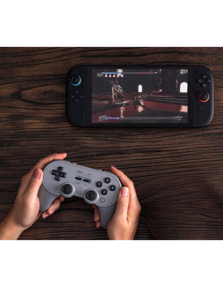 8bitdo pad / pro 3 bluetooth gamepad / bezprzewodowy / pc / nintendo switch / switch 2 / szary / + podstawka