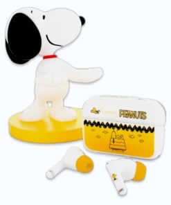 zestaw snoopy: stojak na słuchawki + słuchawki bezprzewodowe douszne