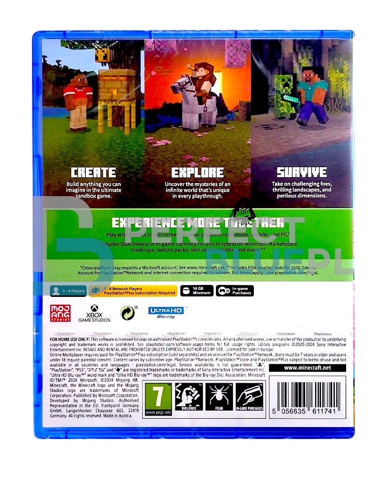 gra ps5 minecraft + 3500 żetonów / en