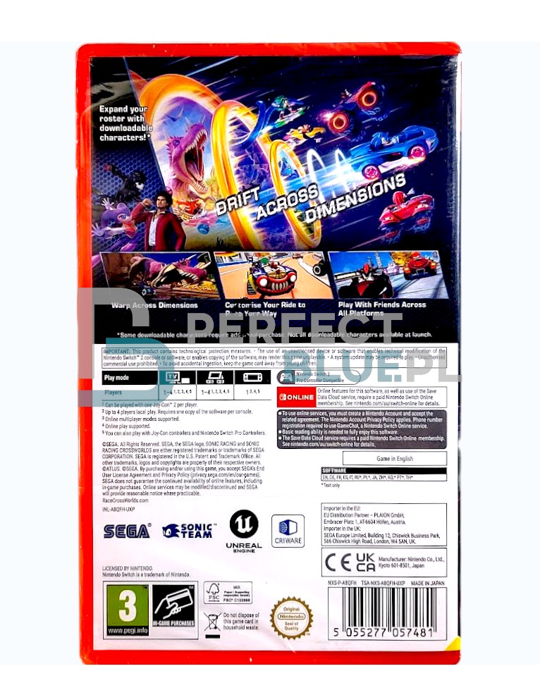 gra nintendo switch 2 sonic racing: crossworlds + dlc