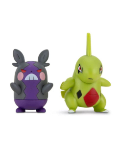 gadżet 2 minifigurki pokemon: larvitar + morpeko