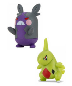 gadżet 2 minifigurki pokemon: larvitar + morpeko