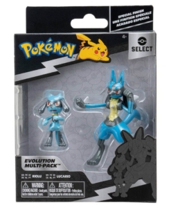 gadżet 2 minifigurki pokemon: riolu + lucario