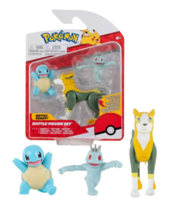 gadżet 3 minifigurki pokemon: squirtle + boltund + machop