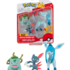 gadżet 3 minifigurki pokemon: bulbasaur + sneasel + glaceon