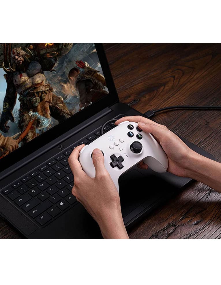 8bitdo pad / ultimate wired controller / przewodowy / pc / nintendo switch / biały