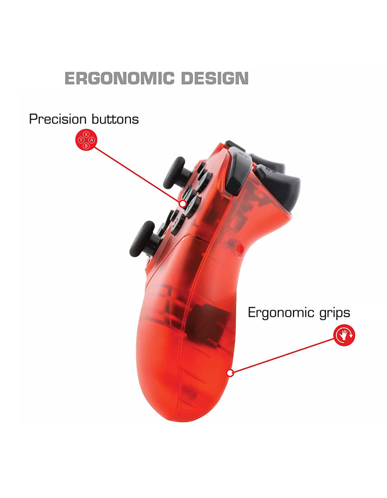 nyko bezprzewodowy kontroler / pro controller / nintendo switch, pc / czerwony