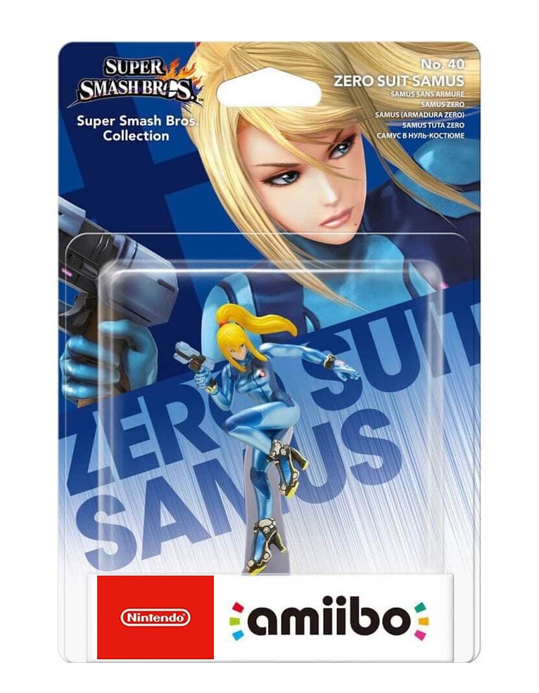 figurka amiibo super smash bros. collection zero suit samus no. 40