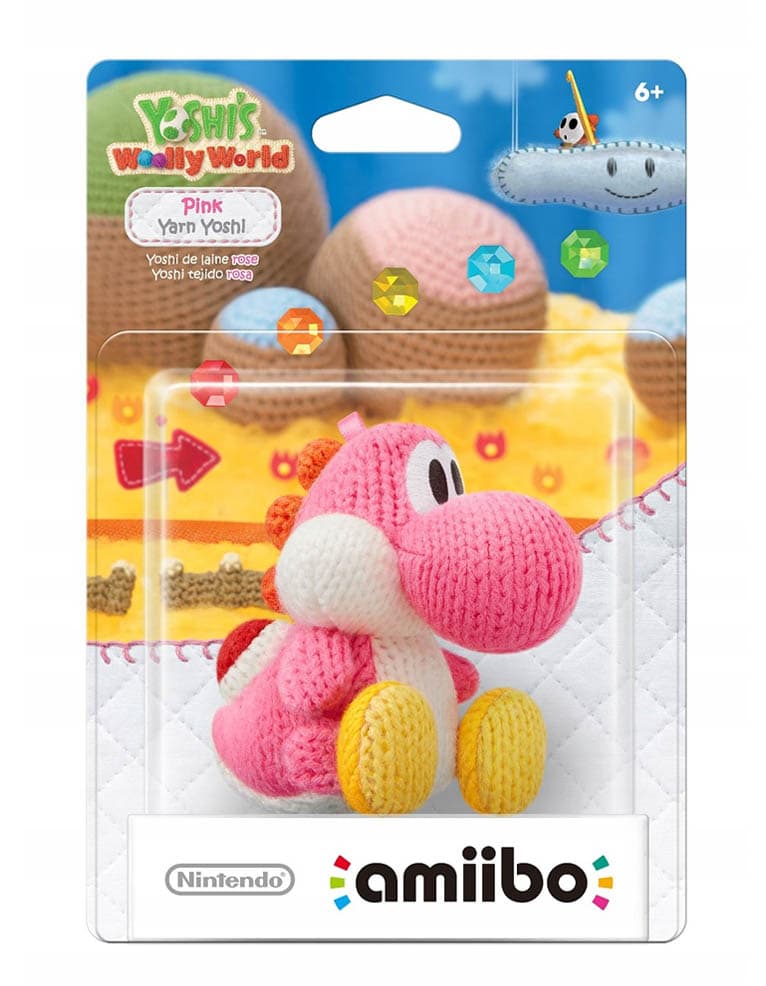 figurka amiibo yoshi's woolly world pink yarn yoshi / różowy