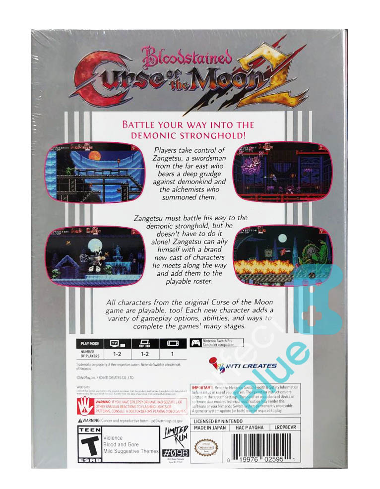 gra nintendo switch bloodstained: curse of the moon 2 classic edition / limited run / import usa