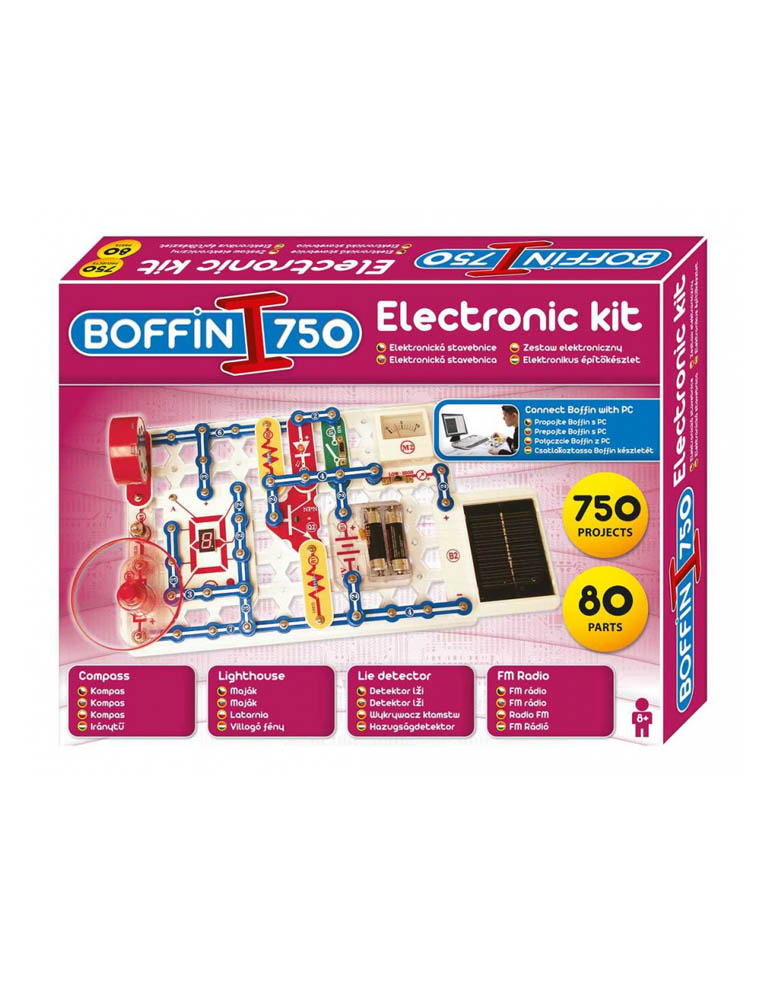 gadżet zestaw elektroniczny / zabawka edukacyjna / mały naukowiec boffin i 750 projektów / 80 elementów