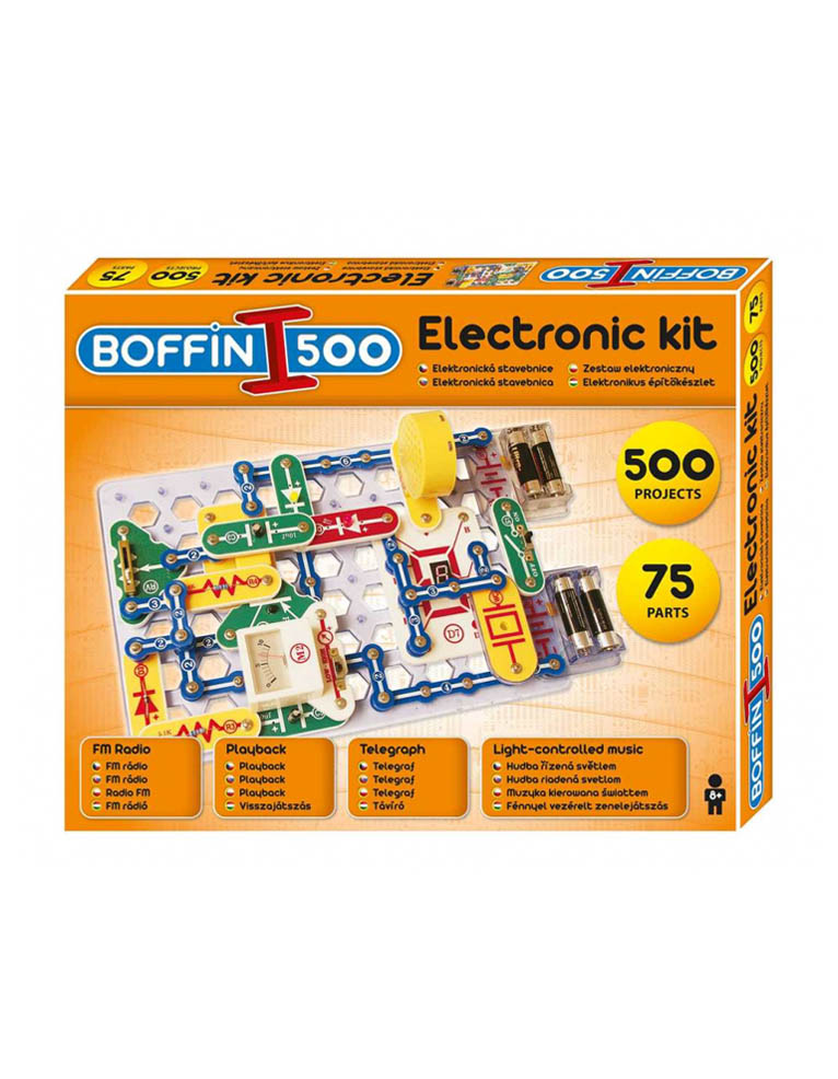 gadżet zestaw elektroniczny / zabawka edukacyjna / mały naukowiec boffin i 500 projektów / 75 elementów