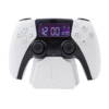 gadżet zegar z budzikiem w kształcie kontrolera playstation 5 dualsense / biały