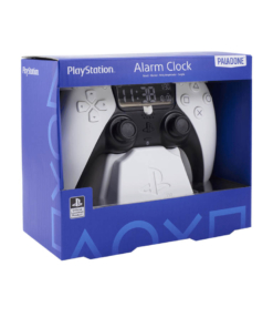 gadżet zegar z budzikiem w kształcie kontrolera playstation 5 dualsense / biały