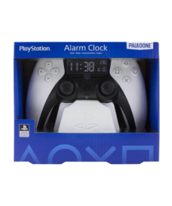 gadżet zegar z budzikiem w kształcie kontrolera playstation 5 dualsense / biały