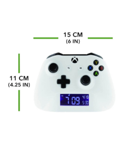 gadżet zegar z budzikiem w kształcie kontrolera xbox / biały