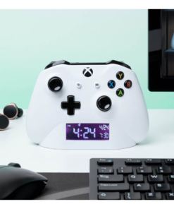 gadżet zegar z budzikiem w kształcie kontrolera xbox / biały