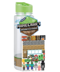 gadżet minecraft bidon / butelka na wodę + naklejki