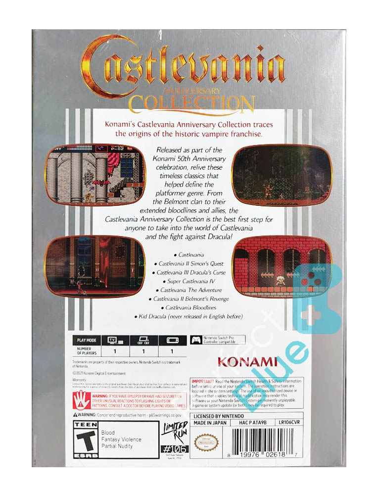 gra nintendo switch castlevania anniversary collection / classic edition / limited run! / import usa