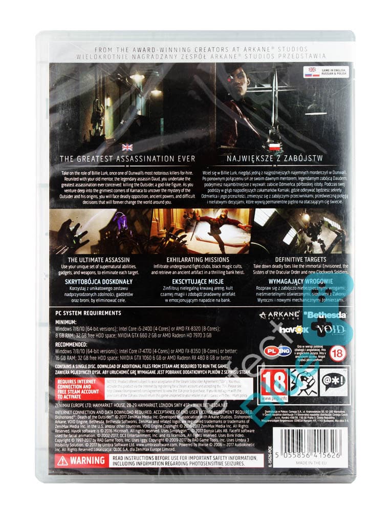 gra pc dishonored death of the outsider.