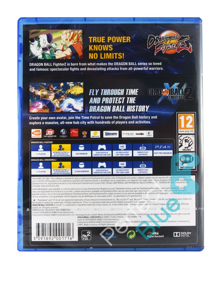 gra ps4 dragon ball fighterz + dragon ball xenoverse 2.