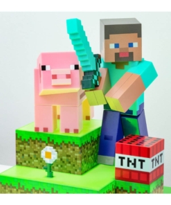 lampka minecraft diorama steve
